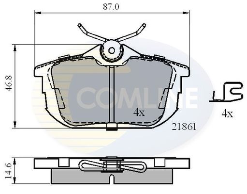 

Комплект тормозных колодок, дисковый тормоз COMLINE CBP3945