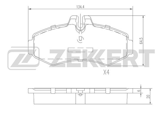 фото Комплект тормозных колодок, дисковый тормоз zekkert bs-1015