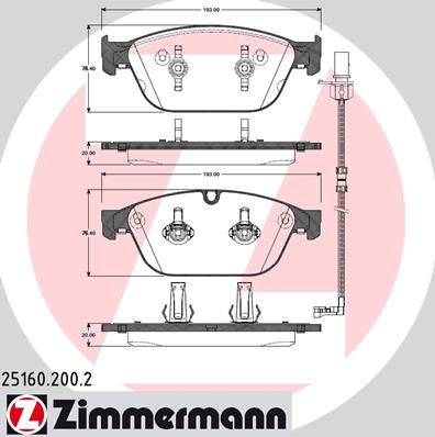 Тормозные колодки ZIMMERMANN дисковые 25160.200.2