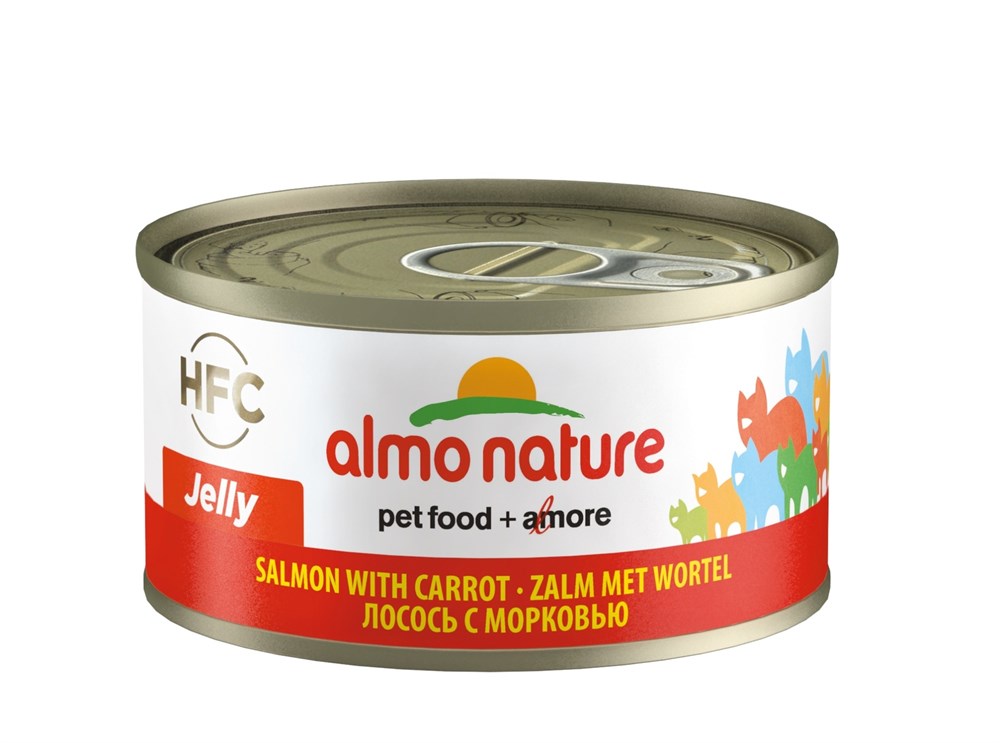фото Консервы для кошек almo nature hfc jelly, лосось и морковь, 70г