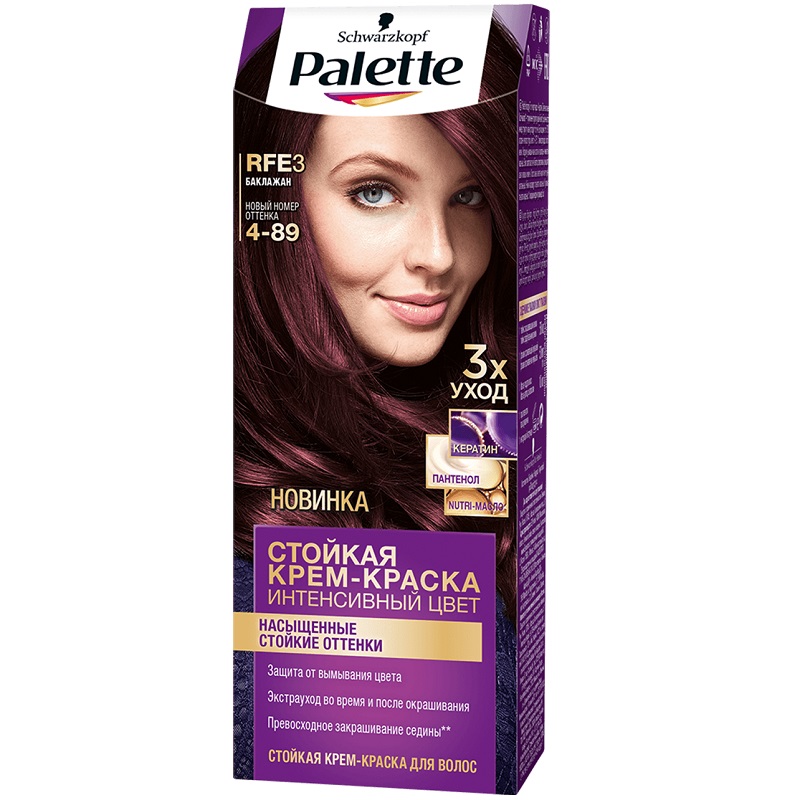 фото Стойкая крем-краска для волос palette rfe3 (4-89) 110 мл schwarzkopf