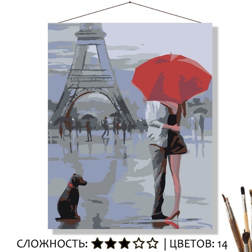 Картина по номерам Selfica Свидание в Париже 50х40