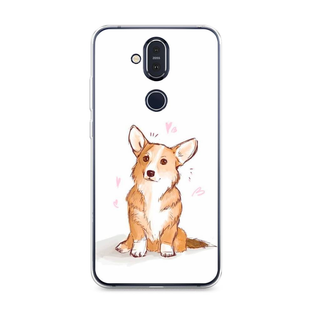 

Чехол Awog на Nokia 8.1 / Нокиа 8.1 "Корги любовь", Бежевый;белый, 122250-1