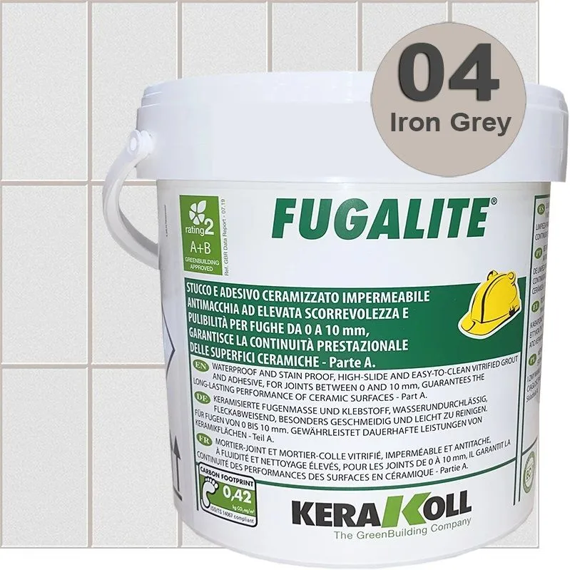 фото Затирка эпоксидная kerakoll fugalite eco, цвет 04 iron grey (серо-стальной) 3 кг