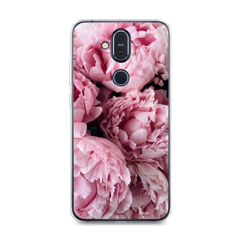 

Чехол Awog на Nokia 8.1 / Нокиа 8.1 "Нежные пионы", Розовый;черный;белый, 122250-8