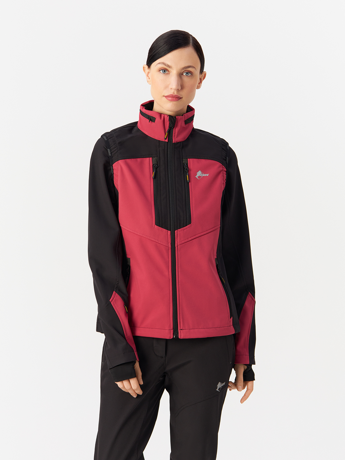 Куртка-трансформер Ande женская Breithorn Lady Jkt W21016 красный/чёрный XL