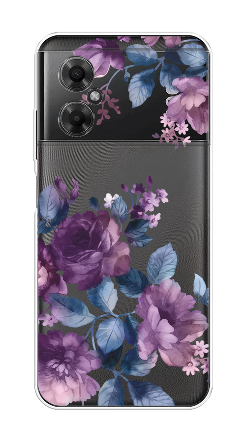 

Чехол на Xiaomi Poco M4 5G "Purple Blossoms", Синий;фиолетовый, 316550-1