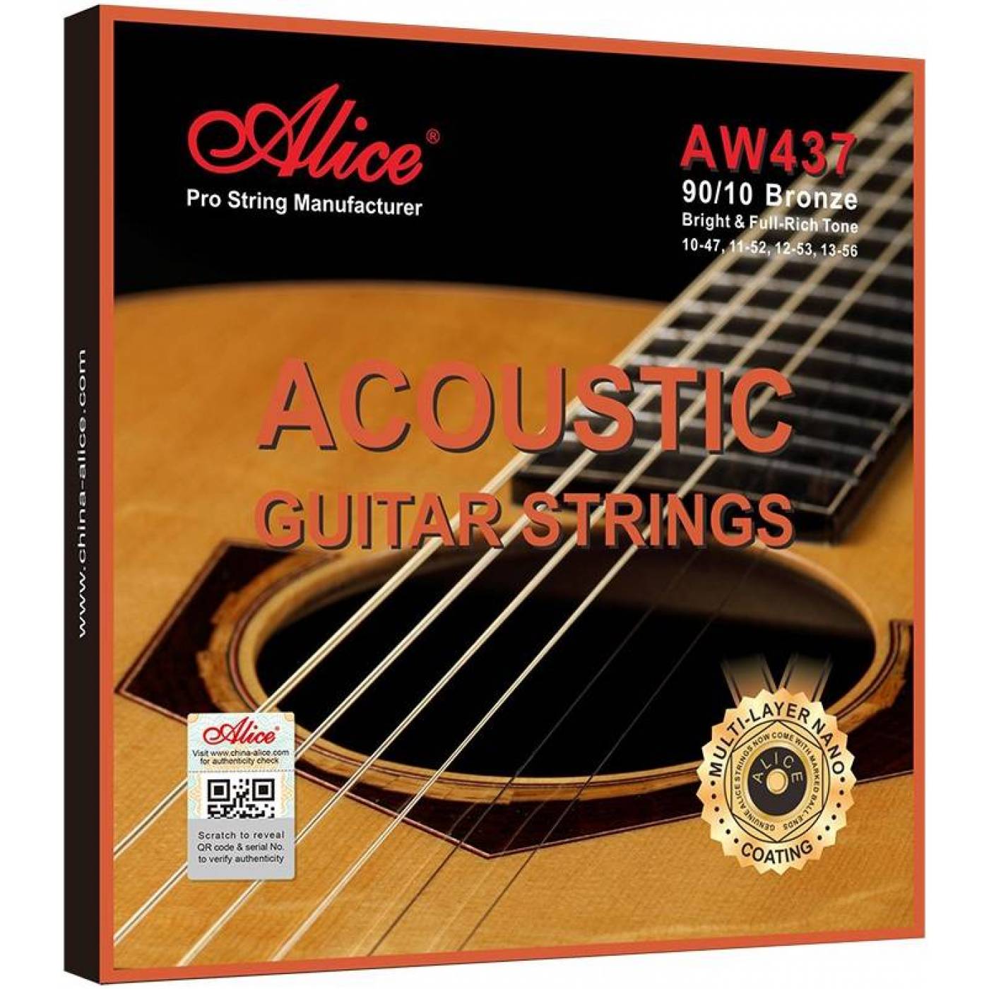 

Alice Aw437-m Струны для акустической гитары, натяжение Medium, золотой