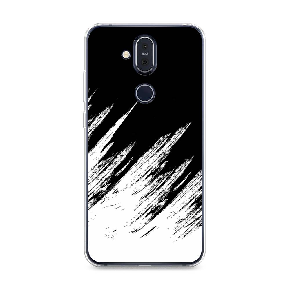 

Чехол Awog на Nokia 8.1 / Нокиа 8.1 "Черно белые брызги", Черный;белый;бежевый, 122250-3