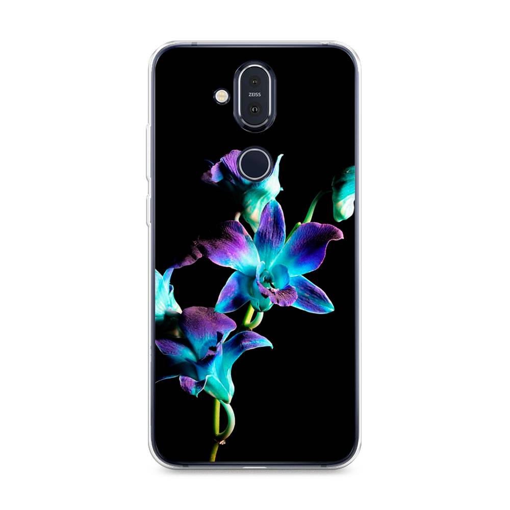 

Чехол Awog на Nokia 8.1 / Нокиа 8.1 "Синий цветок на черном", Черный;голубой;синий, 122250-8
