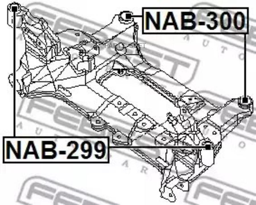 

FEBEST Сайлентблок подрамника | перед правлев | FEBEST NAB299