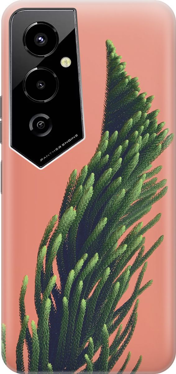 

Силиконовый чехол на Tecno Pova 4 Pro с принтом "Хвоя на розовом", Зеленый;розовый, 158090