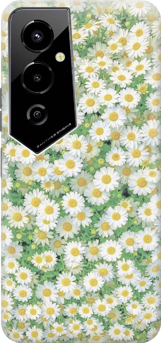 

Силиконовый чехол на Tecno Pova 4 Pro с принтом "Ромашковое поле", Белый;желтый, 158087