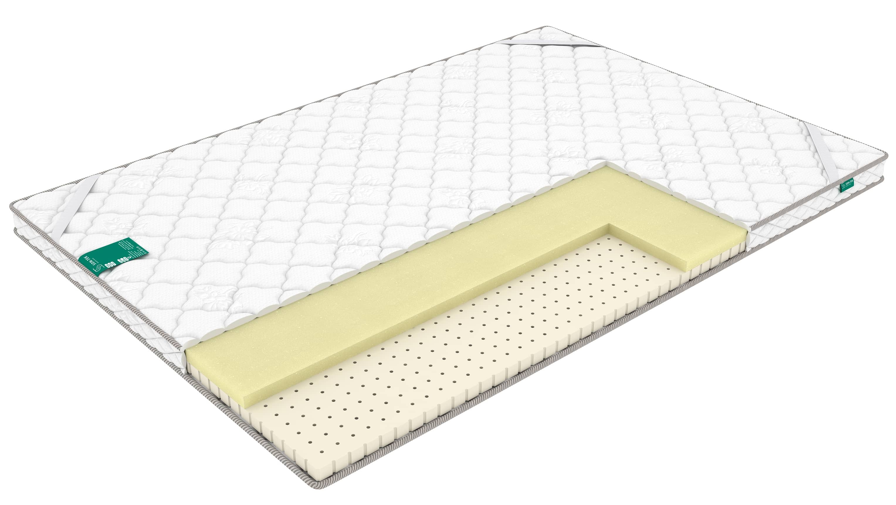 

Топпер-наматрасник на диван, на матрас Sleeptek MemoLatex 4/brdlux1482055 130х180, Белый, MemoLatex 4