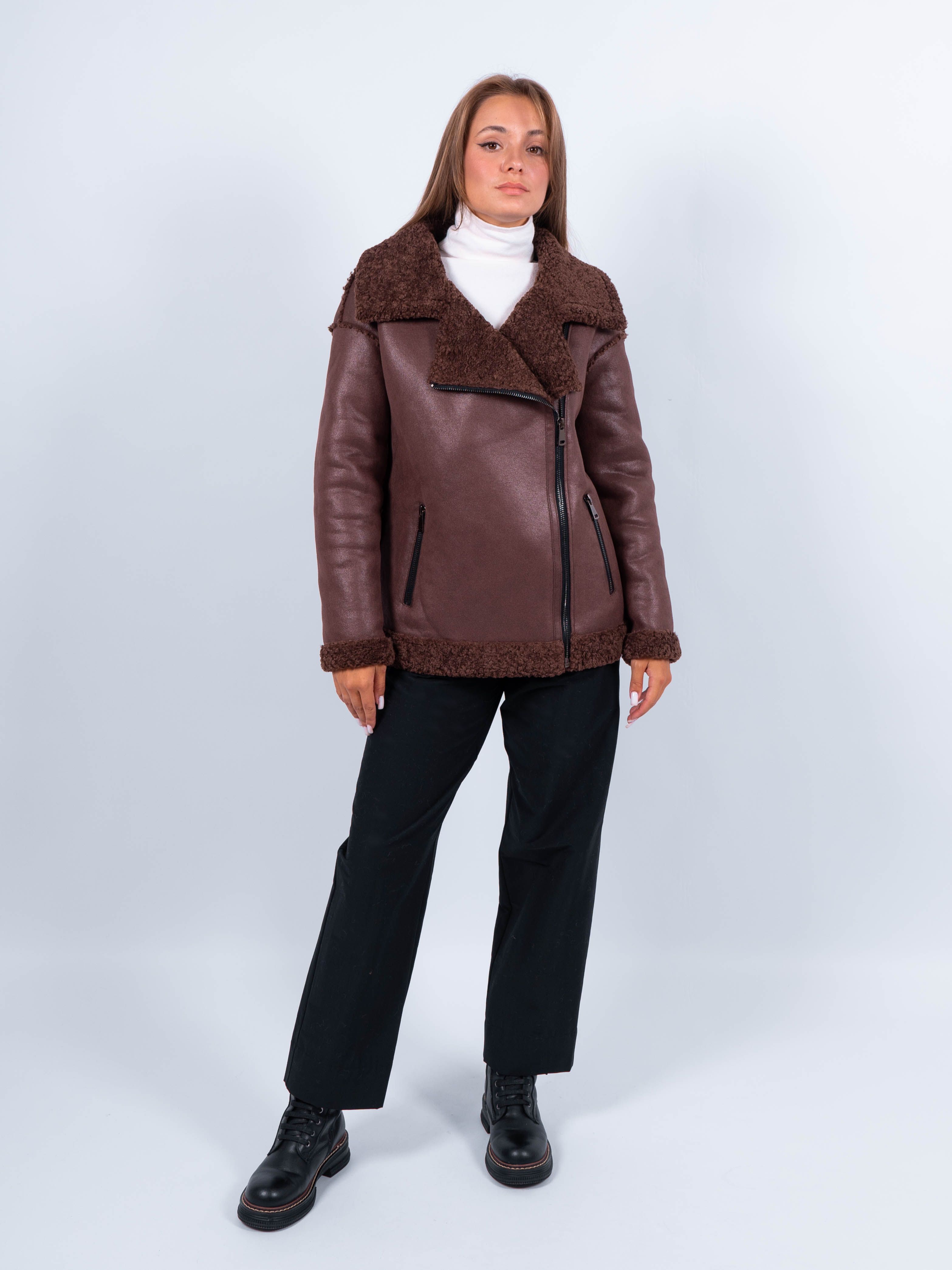 

Дубленка женская 365 clothes W1076_2 коричневая 48 RU, Коричневый, W1076_2
