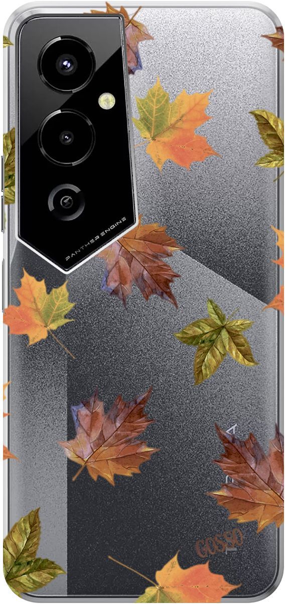 

Силиконовый чехол на Tecno Pova 4 Pro с 3D принтом "Maple" прозрачный, Прозрачный;оранжевый, 158093