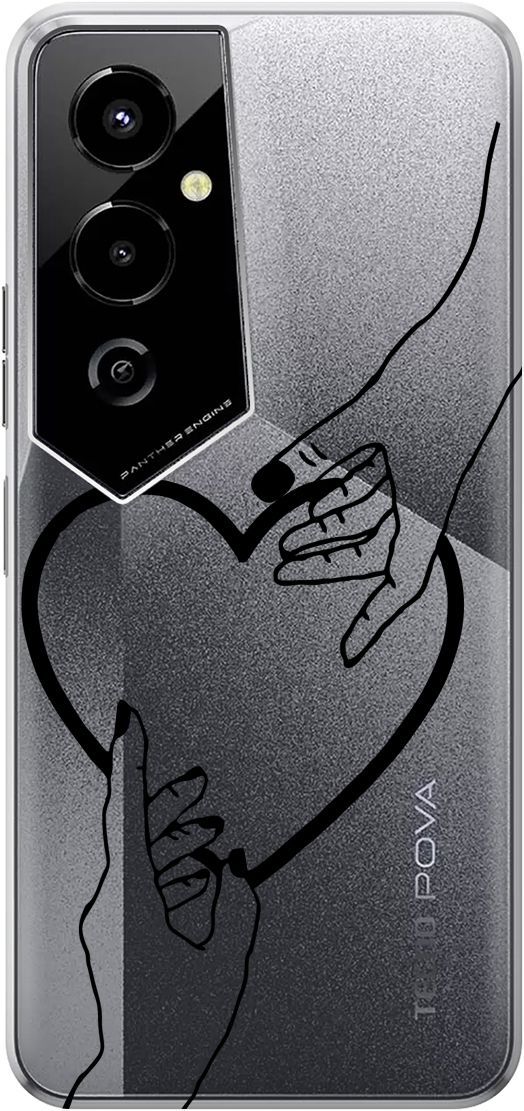 

Силиконовый чехол на Tecno Pova 4 Pro с 3D принтом "Hands" прозрачный, Прозрачный;черный, 158094