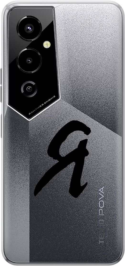 

Силиконовый чехол на Tecno Pova 4 Pro с 3D принтом "I" прозрачный, Прозрачный;черный, 158094