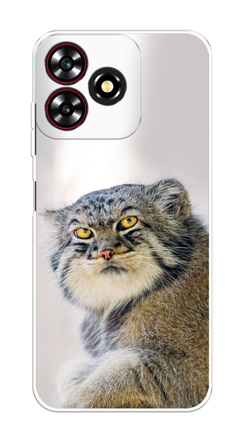 

Чехол на ZTE Blade A73 4G/V50 Smart "Кот манул 1", Серый;белый;желтый, 136550-1