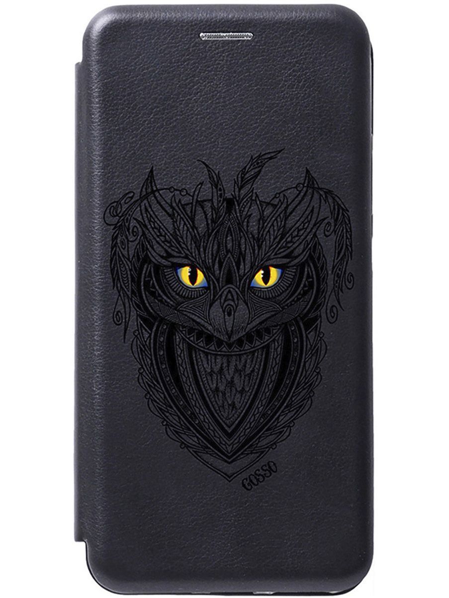 

Чехол-книжка на Tecno Pova 4 Pro с 3D принтом "Grand Owl" черный, Черный;желтый, 158099