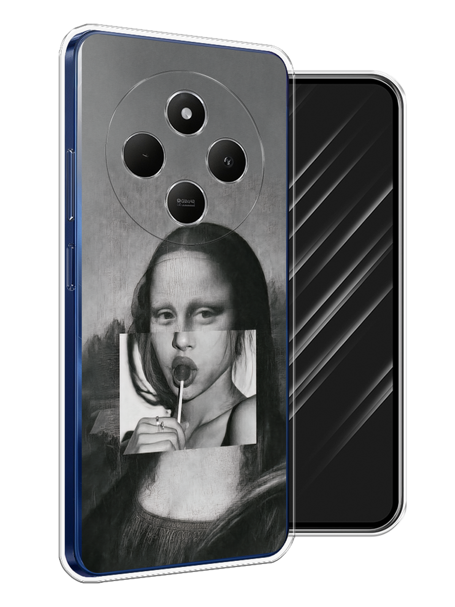 

Чехол Awog на Xiaomi Redmi 14C/Poco C75 4G "Mona Lisa sucking lollipop", Серый, 322950-1