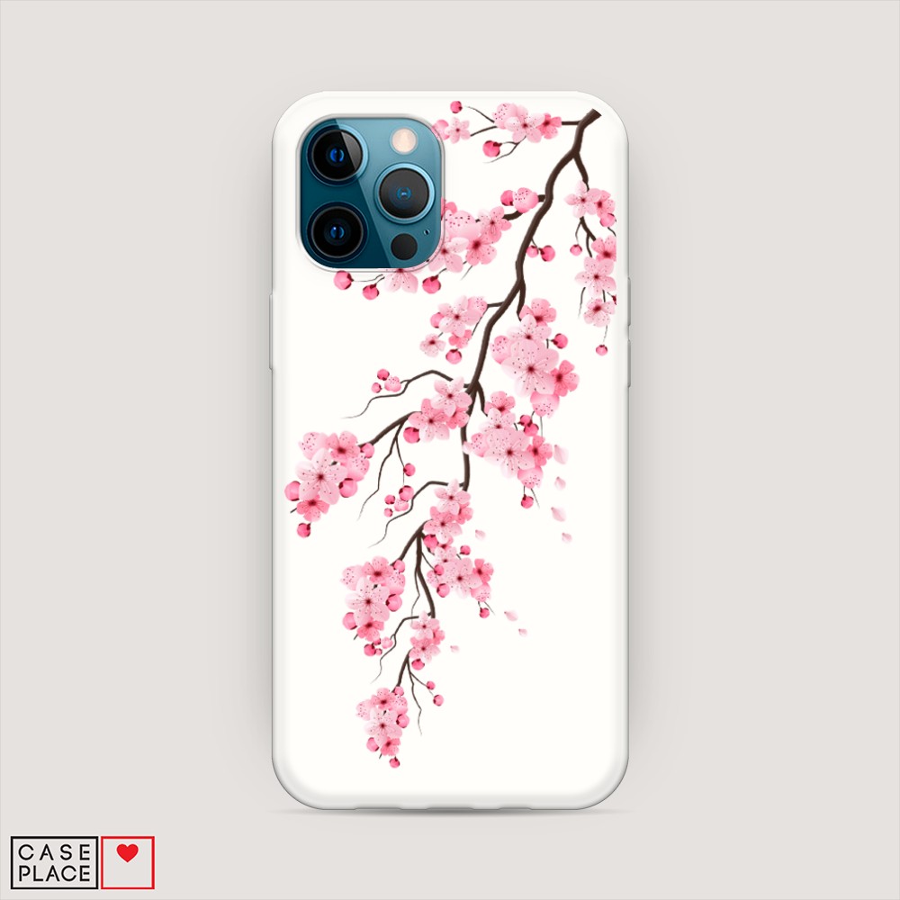 

Матовый силиконовый чехол "Розовая сакура" на Apple iPhone 12 Pro, 12857-1