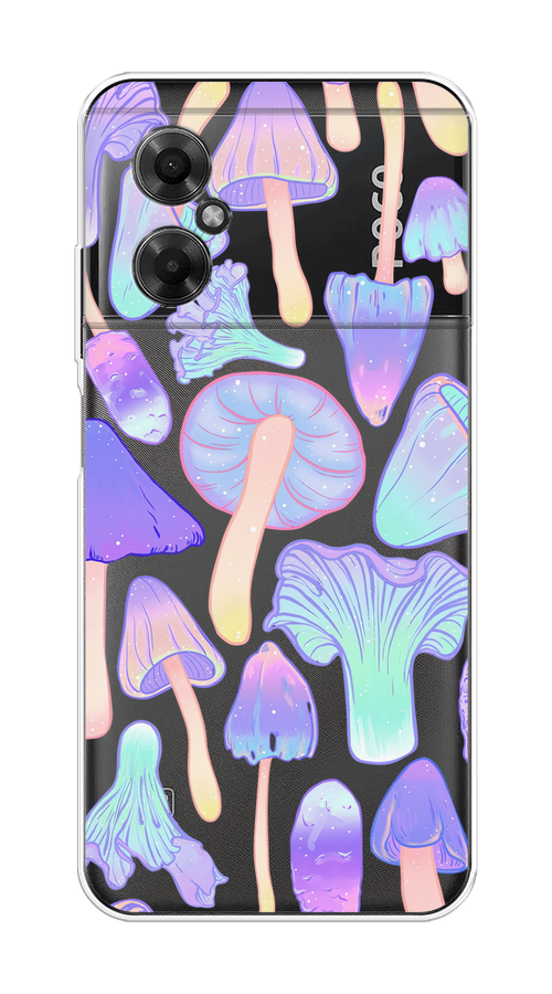 

Чехол на Xiaomi Poco M4 5G "Пастельные грибы", Фиолетовый;голубой, 316550-1