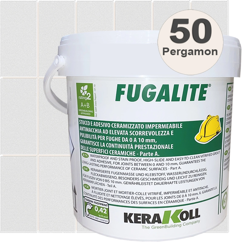 фото Затирка эпоксидная kerakoll fugalite eco, цвет 50 pergamon (пергамон) 3 кг.