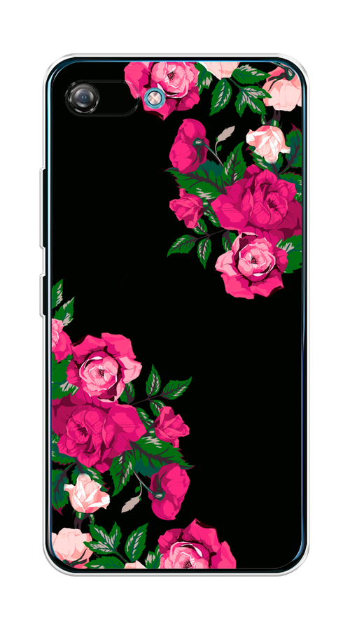 

Чехол на Itel A25/A35 "Розы фуксия", Черный;розовый;зеленый, 3200250-1