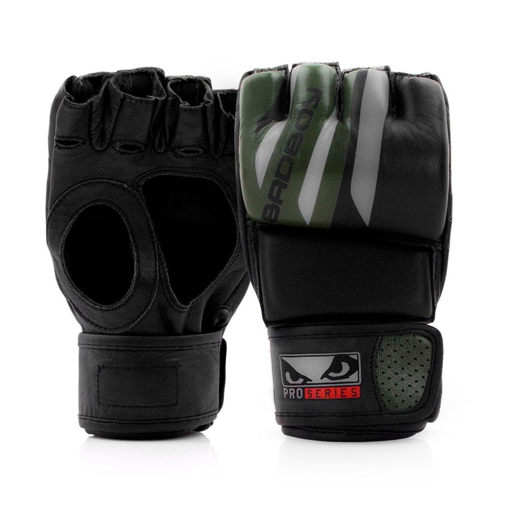Перчатки для ММА Bad Boy Pro Series Advanced MMA Gloves-Black/Green 2XL