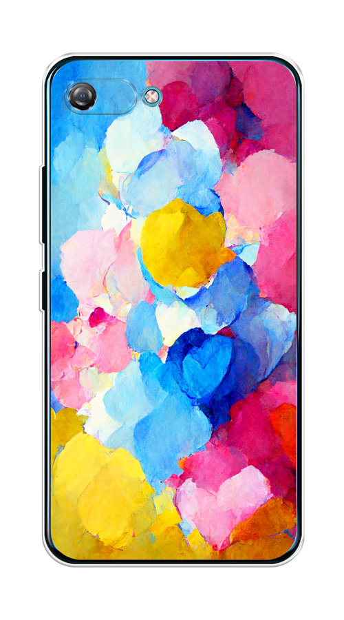 

Чехол на Itel A25/A35 "Яркие пятна", Синий;голубой;желтый;розовый, 3200250-1