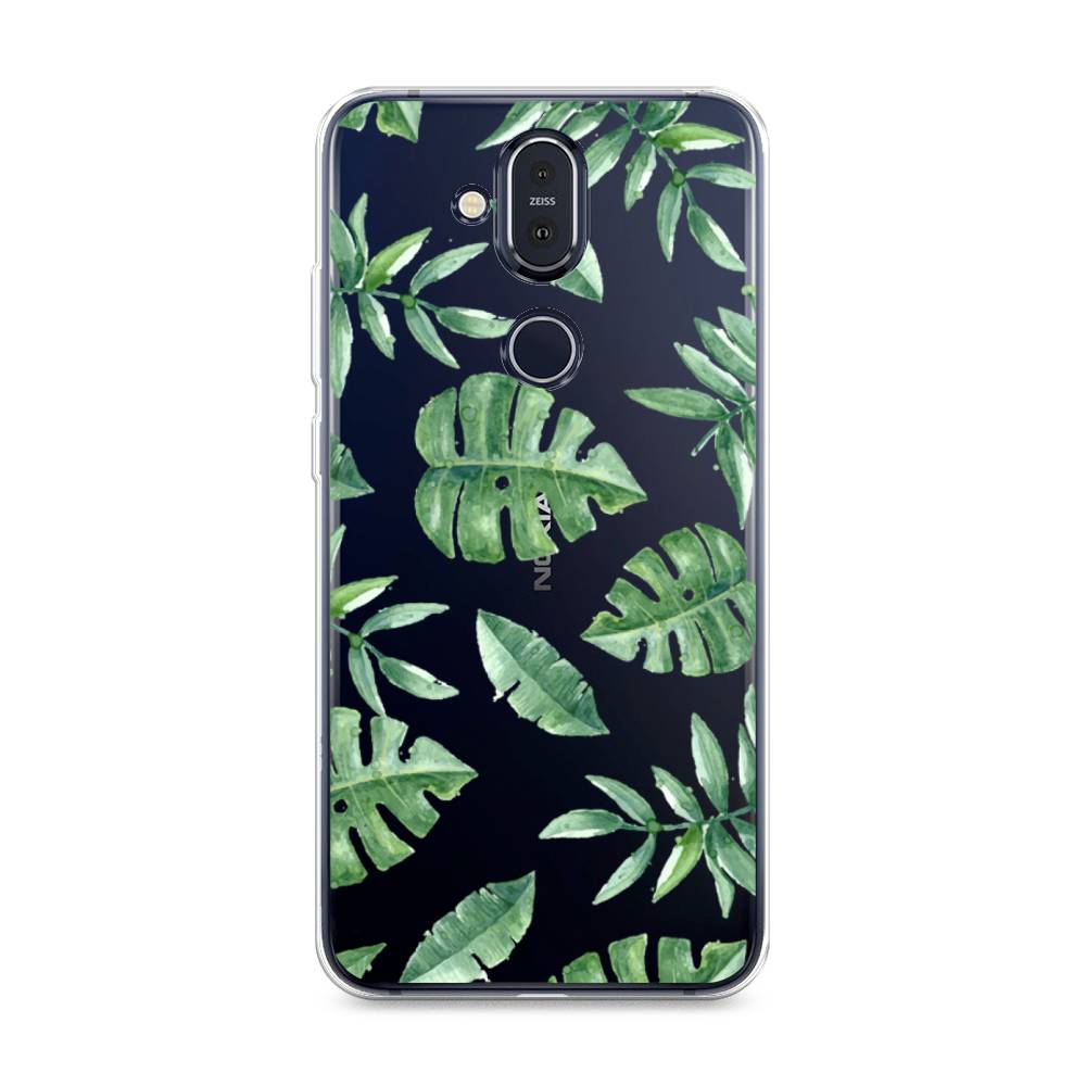 

Чехол Awog на Nokia 8.1 / Нокиа 8.1 "Нарисованные пальмовые листья", Зеленый, 122250-4