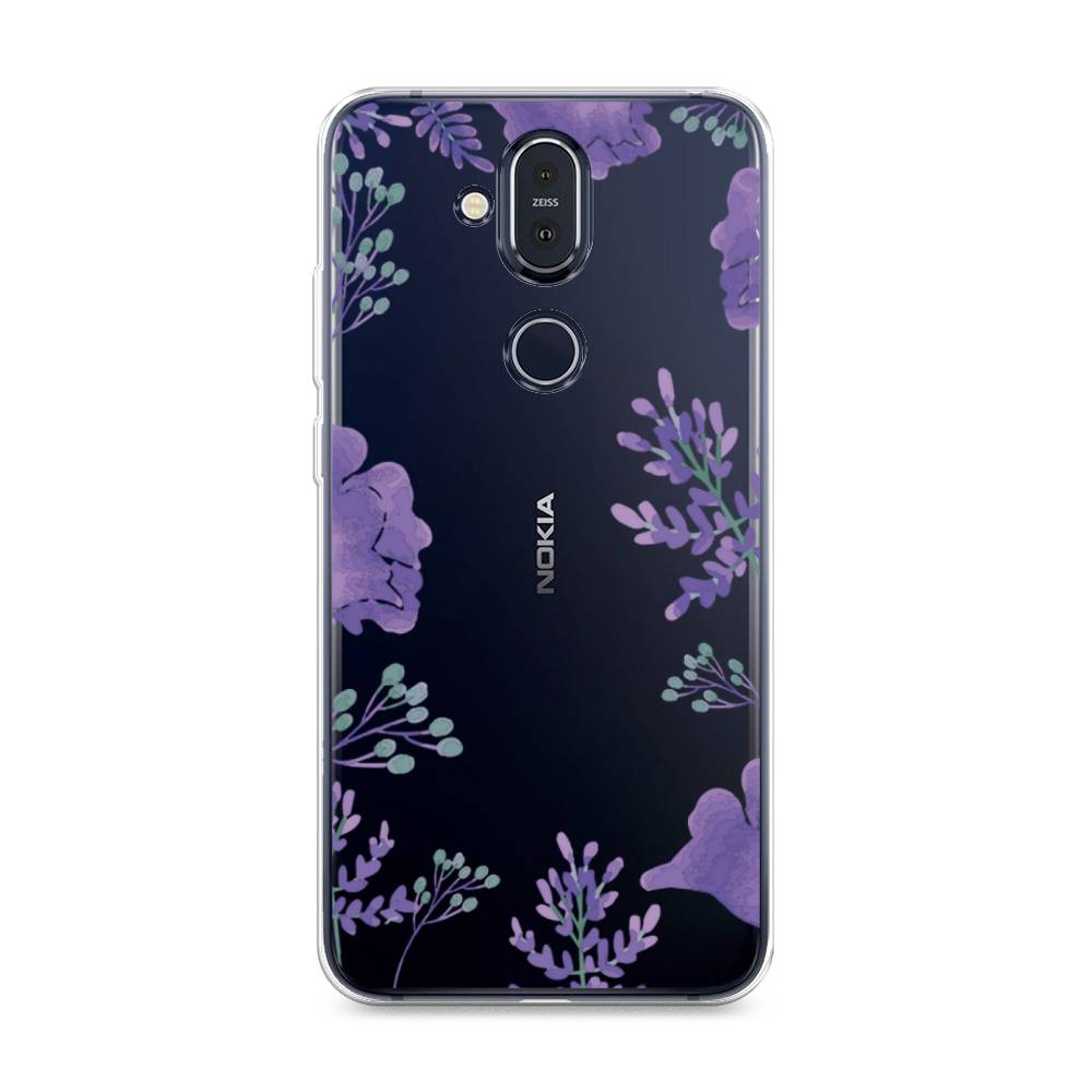 фото Чехол awog "сиреневая цветочная рамка" для nokia 8.1