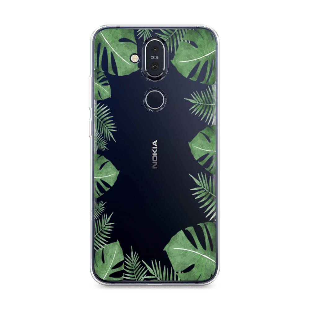 

Чехол Awog на Nokia 8.1 / Нокиа 8.1 "Листья папоротника рамка", Зеленый, 122250-8
