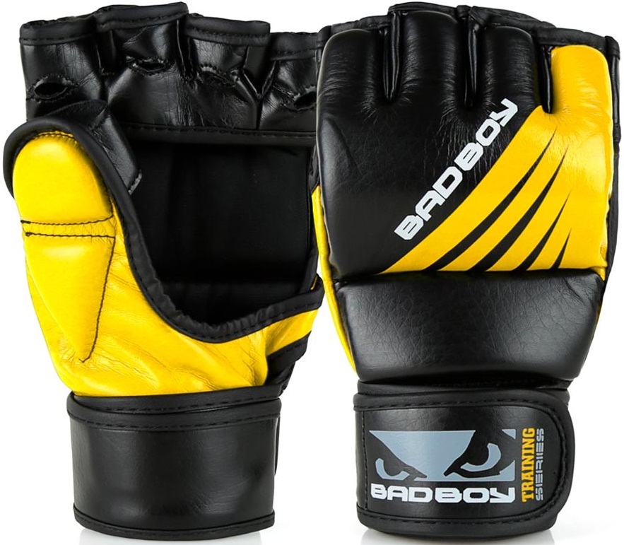 

Перчатки для ММА Bad Boy Training Series Impact With Thumb Black/Yellow L/XL, 5368