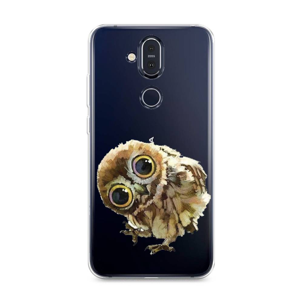 

Чехол Awog на Nokia 8.1 / Нокиа 8.1 "Любопытный совенок", Коричневый;белый;прозрачный, 122250-1