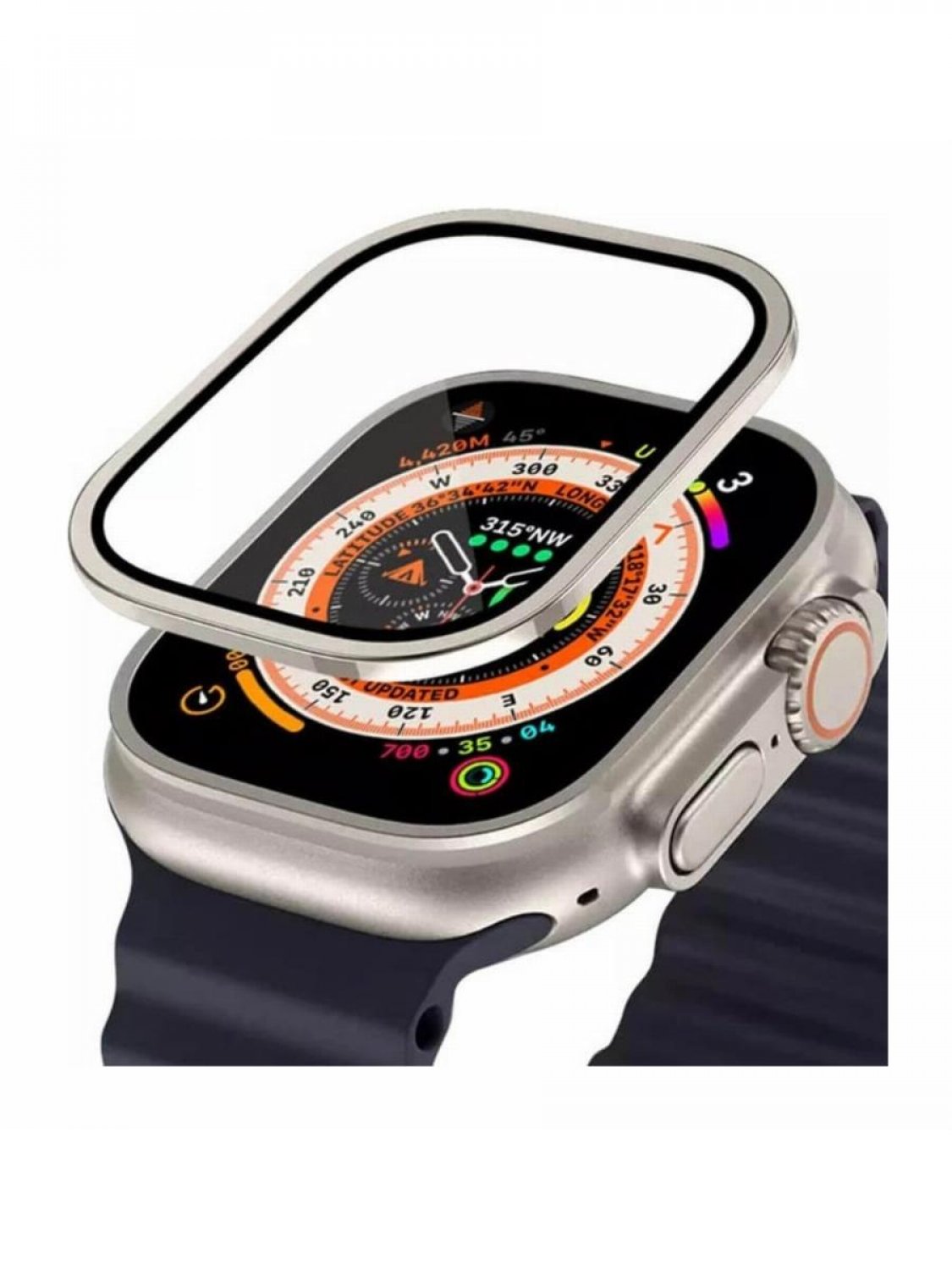 Защитное стекло для Apple Watch 49мм Amazingthing Impact Shield Metal прозрачное