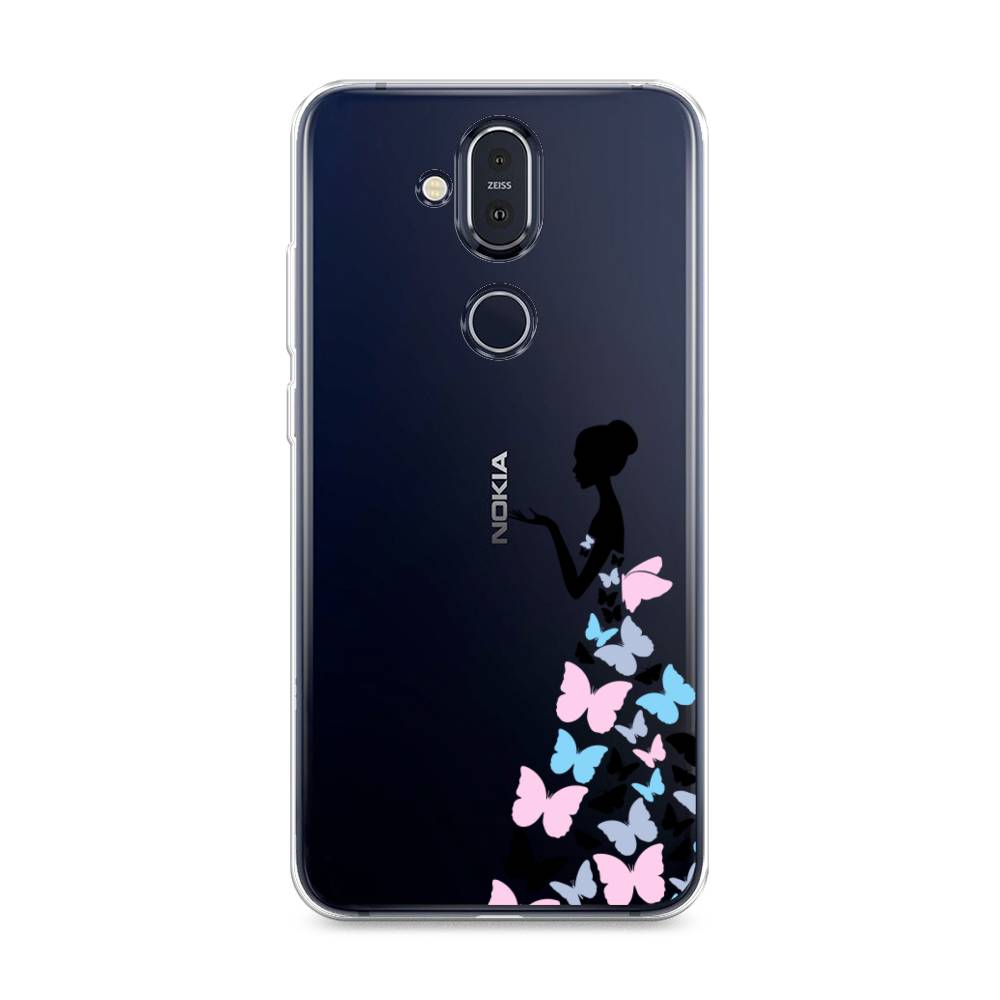 фото Чехол awog "платье из бабочек" для nokia 8.1
