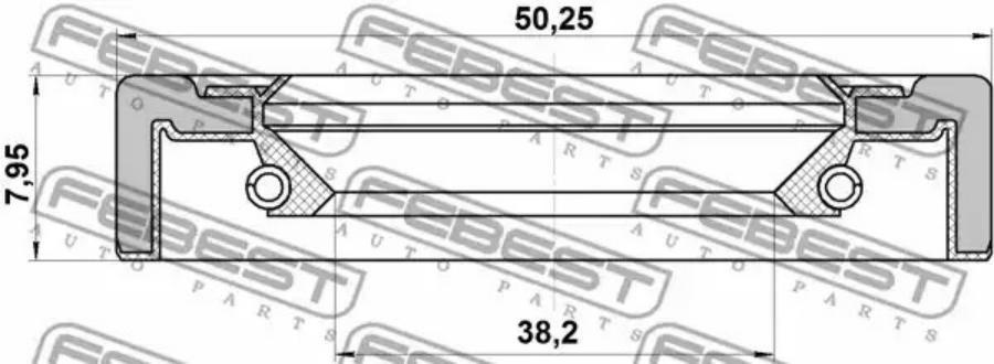 

FEBEST Сальник привода 40x50x8 FEBEST 95GCY-40500808X FEBEST 95GCY-40500808X