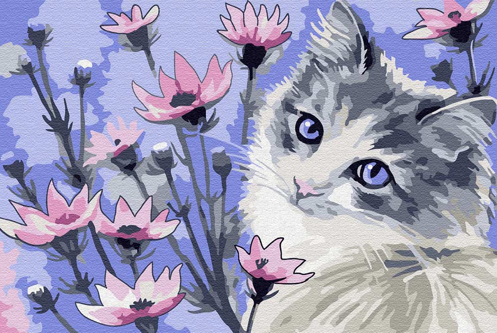 

Картина по номерам Molly Кошечка в цветах, Кошечка в цветах
