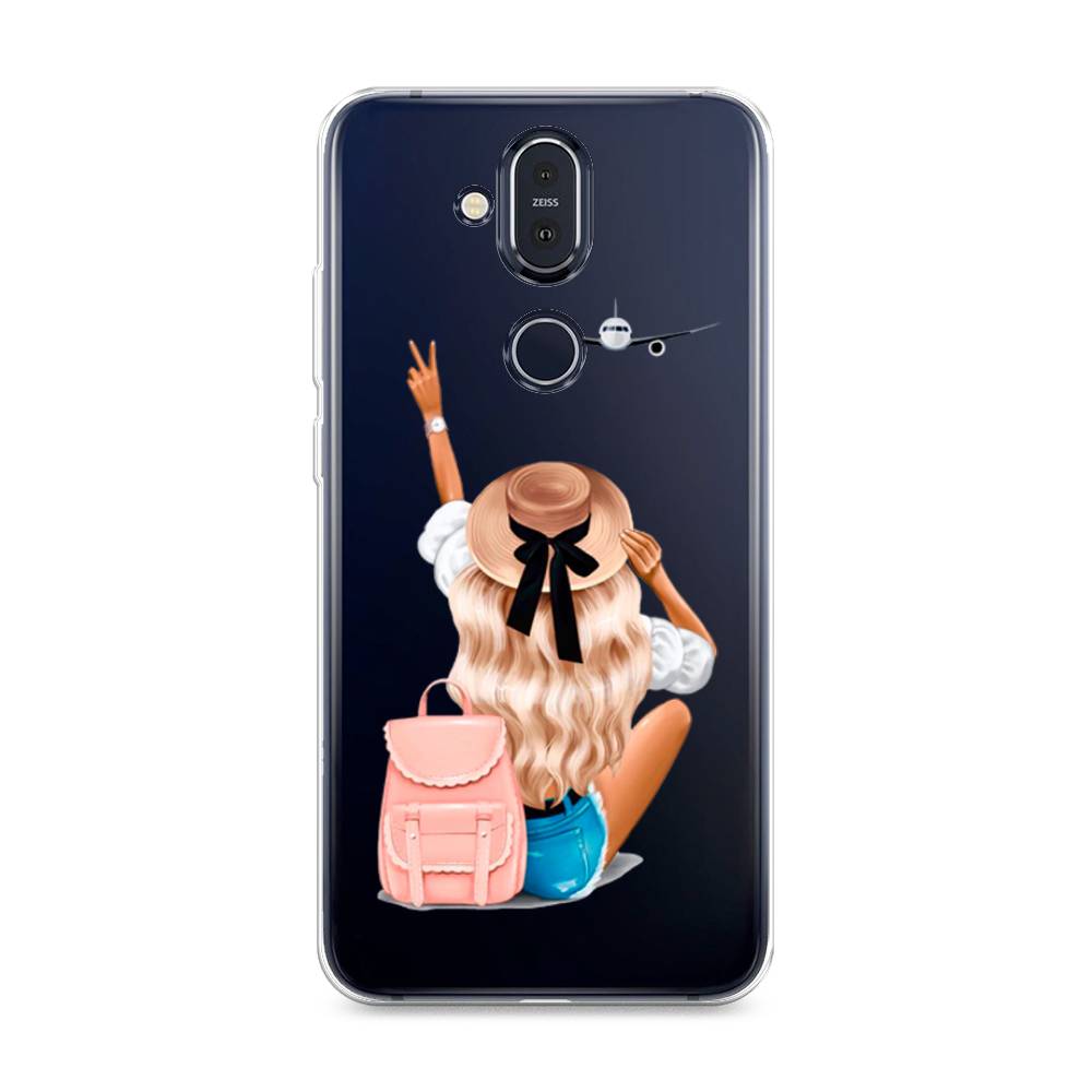 

Чехол Awog на Nokia 8.1 / Нокиа 8.1 "Автостопом самолетом", Бежевый;розовый;голубой, 122250-7
