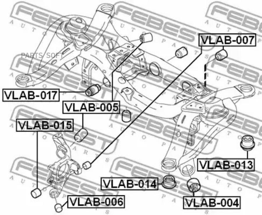 

FEBEST С-б. зад. балки VOLVO XC90 2003-2014 FEBEST VLAB-017
