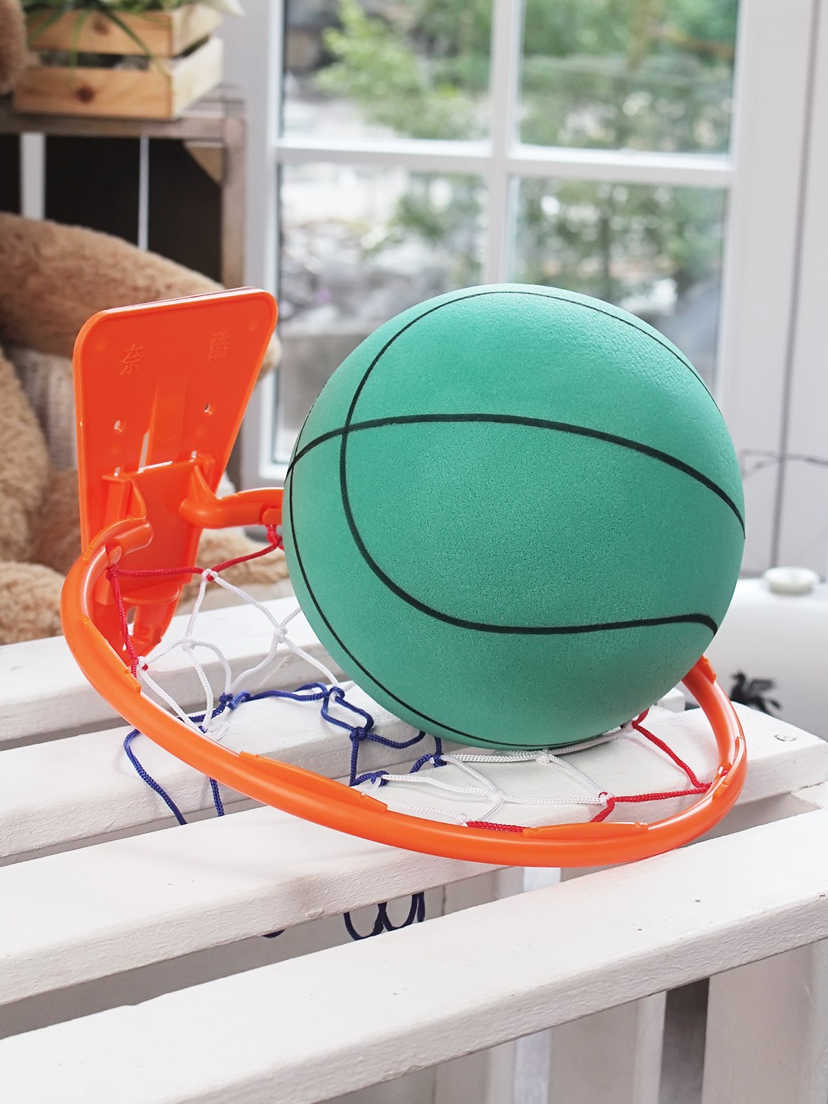 Набор для баскетбола GO&PLAY бесшумный зеленый тихий мяч и баскетбольное кольцо набор крепежа для рейлинговой системы