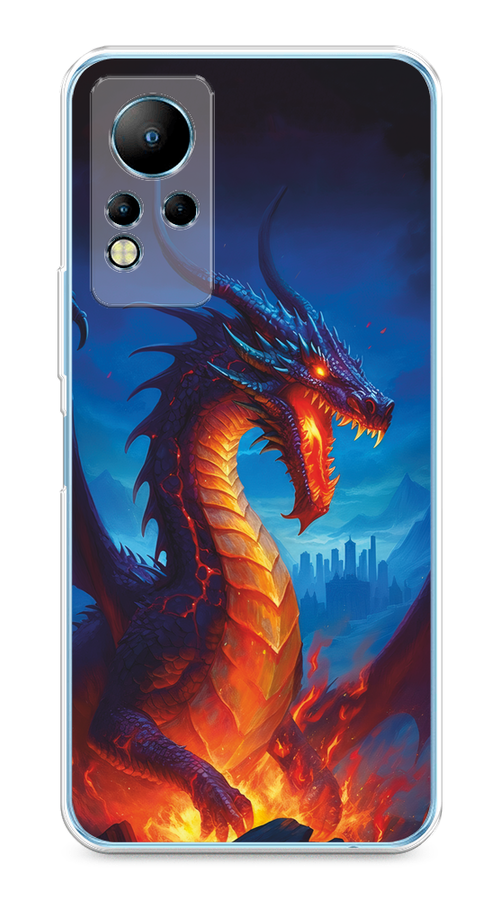 

Чехол на Infinix Note 11/12 G88 "Дракон над лавой", Оранжевый;коричневый;синий, 3101850-1