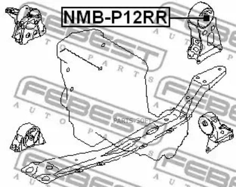 

FEBEST С-б.зад.подушки двигателя гидравлический NISSAN PRIMERA P12 2001-2007 FEBEST NMB-P1