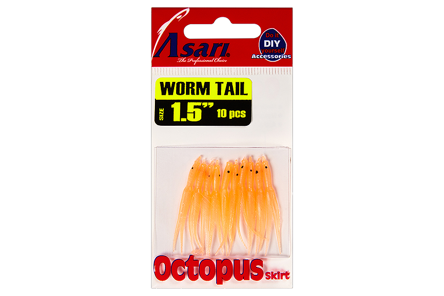 Октопус ASARI Worm Tail 15 02 Orange 772₽