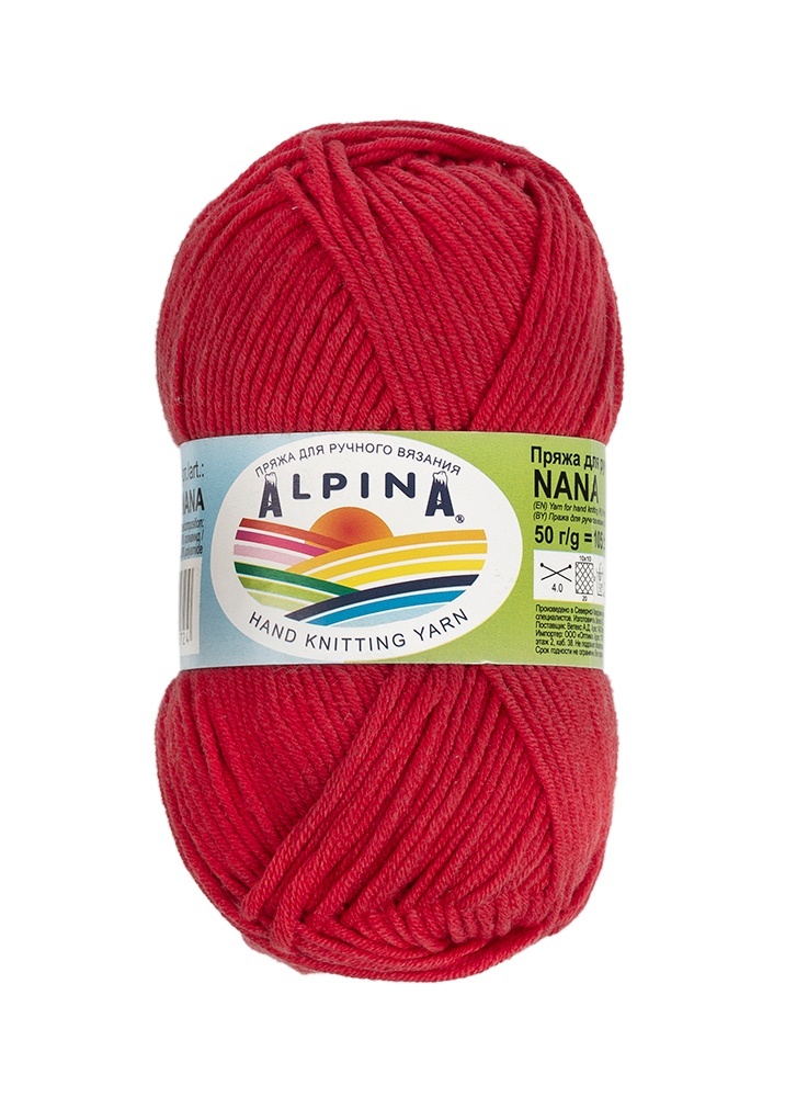 

Alpina Nana, хлопок, полиамид, 10х50 г, 105 м, цвет 24 красный