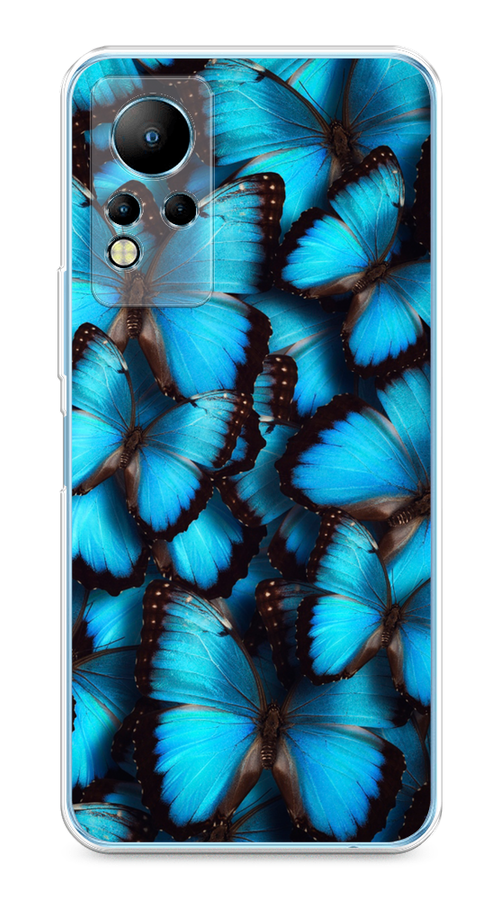 

Чехол на Infinix Note 11/12 G88 "Тропическая бабочка 2", Голубой;черный, 3101850-1