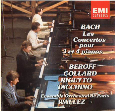 

Bach. J.S.. Konzerte Fuer 3 . 4 Klaviere - Beroff / Collard / Etc / Wallez / Orch (1 CD)