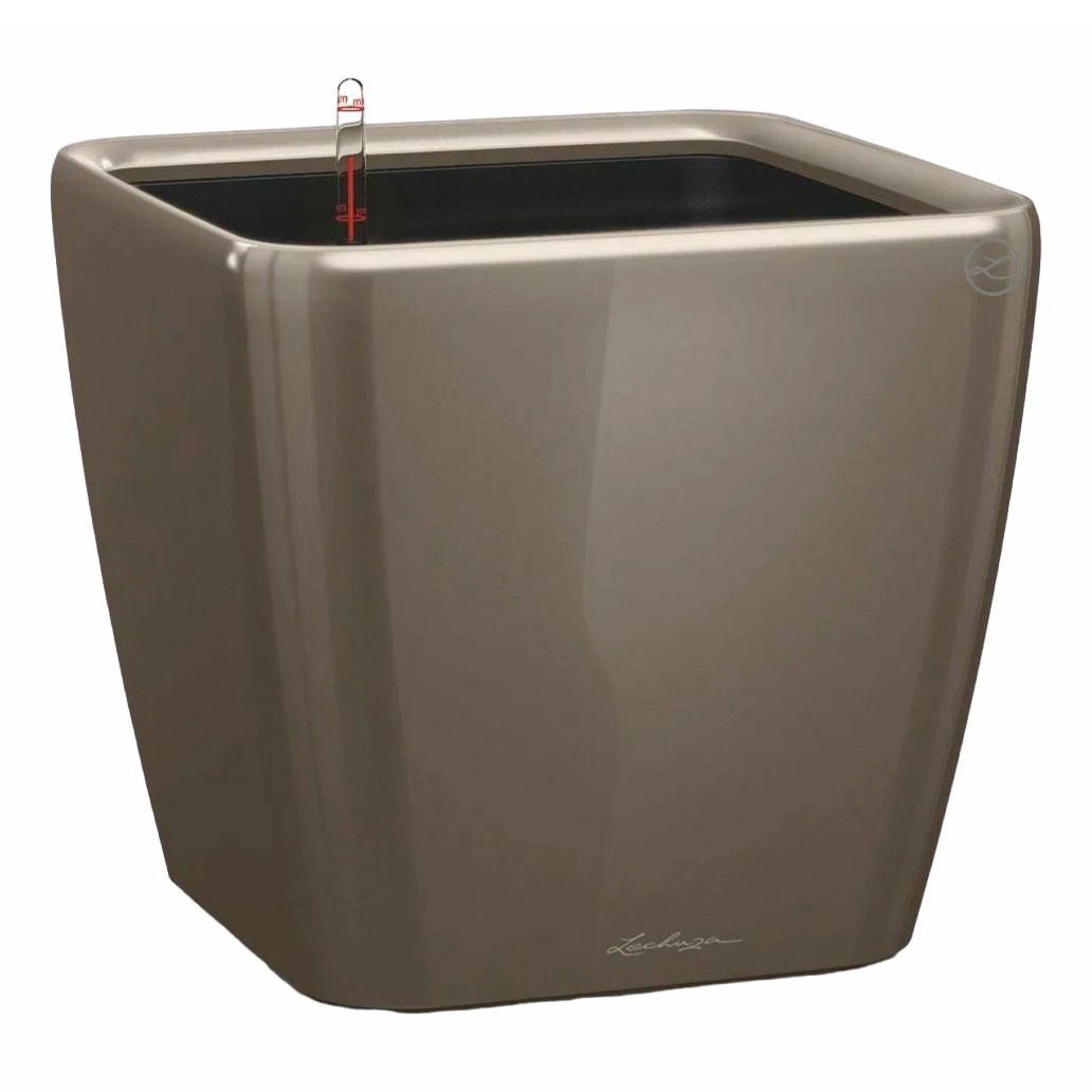 

Цветочное кашпо Lechuza Quadro LS 4 л серо-коричневый блестящий 1 шт., Quadro LS